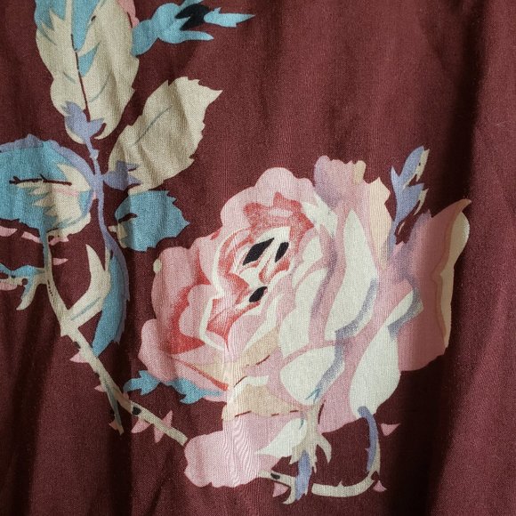 SMYM Andrea Wrap Dress Burgundy Floral XS S - Picture 6 of 9